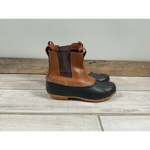 Lands' End Men's Brown Leather Chelsea Duck Boots Size 9D Bean Boots, LL Bean)